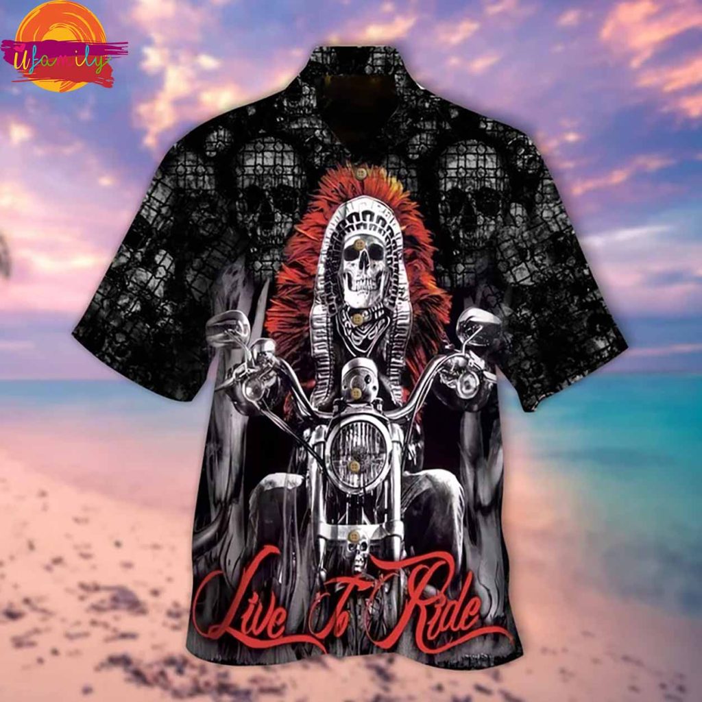 Skull Live To Ride Native American Skull Hawaiian For Adult