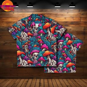 Spooky Mushroom Hawaiian Shirt with a Dark Twist 1