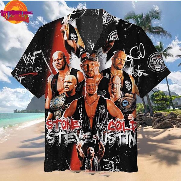 Stone Cold Steve Austin WWE Hawaiian Shirt Gifts For Fans