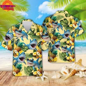 Tropical Shark Pineapple Hawaiian Shirt