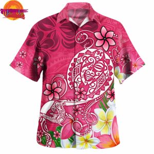 Turtle Plumeria Pink Color Summer Hawaiian Shirt Style 1