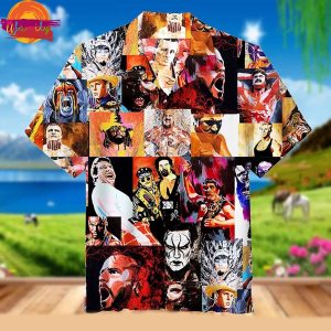 Wrestling Character Collage Hawaiian Shirt Style