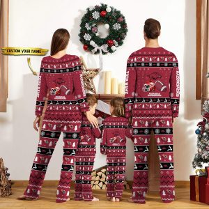 Arkansas Razorbacks NCAA Team Christmas Personalized Long Sleeve Pajamas Set 2