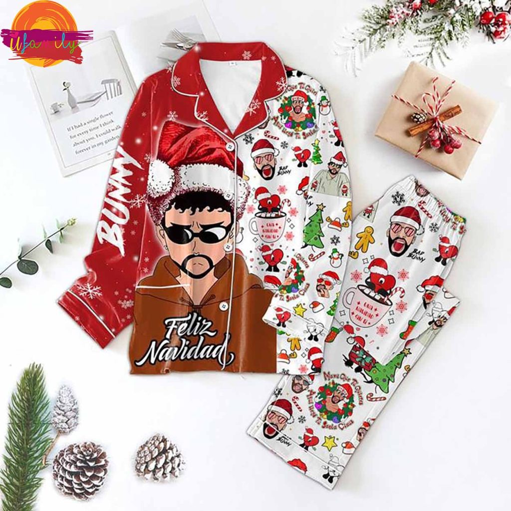 Bad Bunny Music Christmas Pajama Set