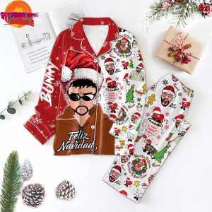 Bad Bunny Music Christmas Pajama Set 1