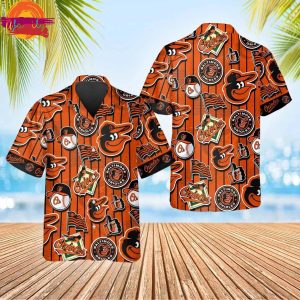 Baltimore Orioles Pinstripe Icons Hawaiian Shirt Style 1