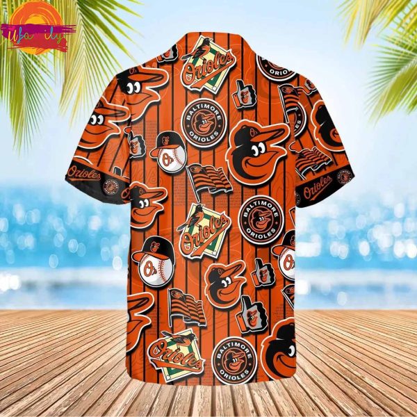 Baltimore Orioles Pinstripe Icons Hawaiian Shirt Style