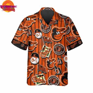 Baltimore Orioles Pinstripe Icons Hawaiian Shirt Style 3