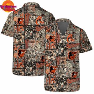 Baltimore Orioles Retro Patchwork Hawaiian Shirt Style 3