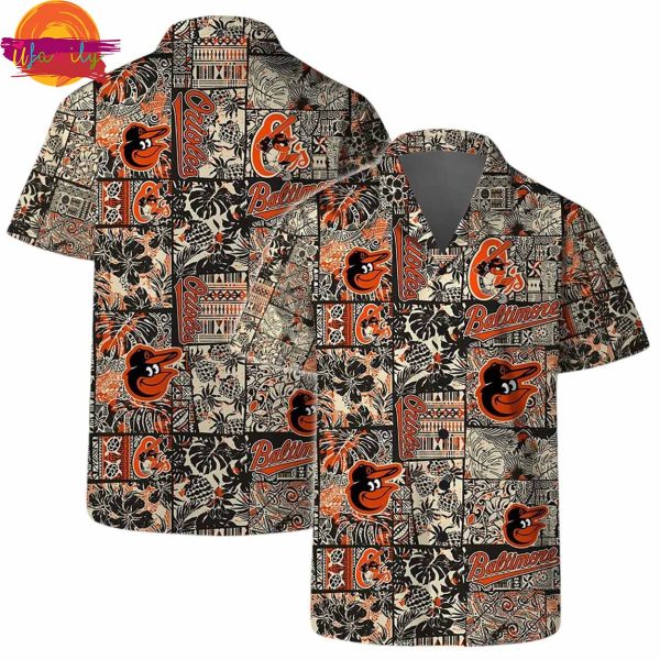 Baltimore Orioles Retro Patchwork Hawaiian Shirt Style