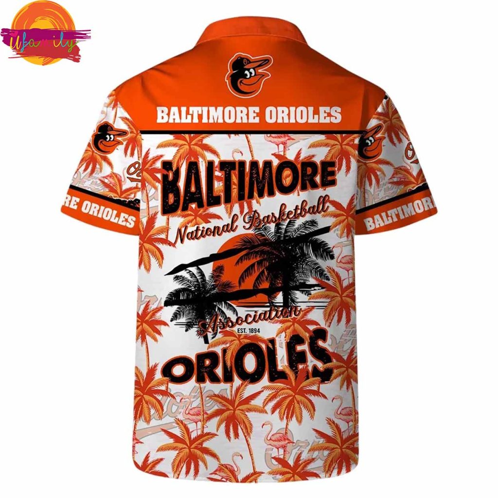 Baltimore Orioles Tropical Palms Hawaiian Shirt Style