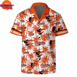 Baltimore Orioles Tropical Palms Hawaiian Shirt Style 2