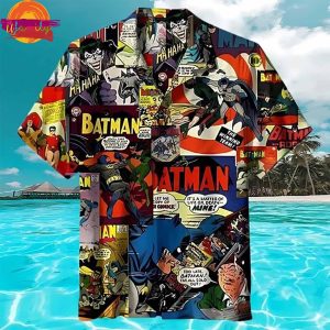 Batman Comic Striped Hawaiian Shirt Style