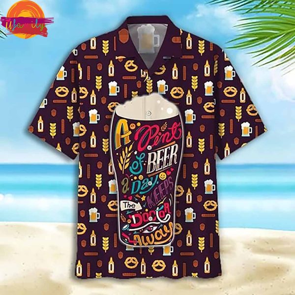 Beer Mug Pattern Hawaiian Shirt For Men