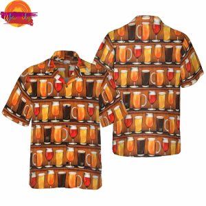 Beer Mugs Hawaiian Shirt Style