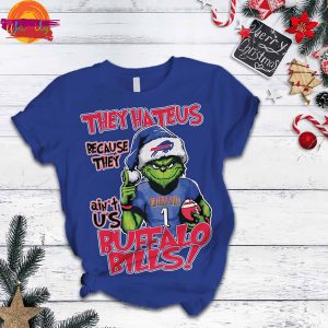 Buffalo Bills Grinch They Hate Us Christmas T Shirt Pajama Set 2