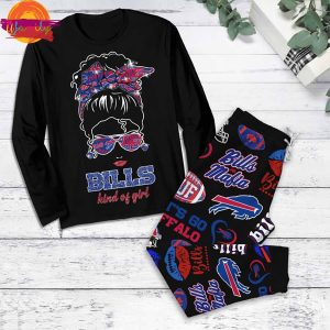 Buffalo Bills Kind Of Girl NFL Long Sleeve Pajama Set 1