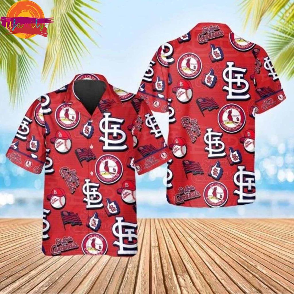 Champions Emblem Red St. Louis Cardinals MLB Hawaiian Shirt