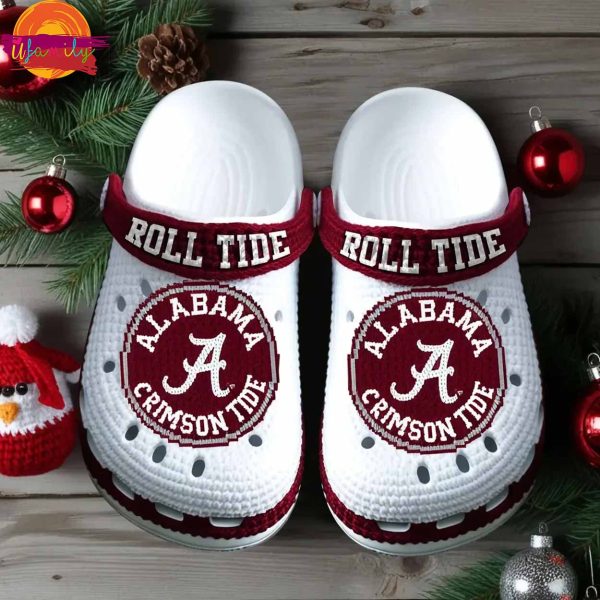 Christmas Alabama Crimson Tide Knit Effect Crocs Shoes