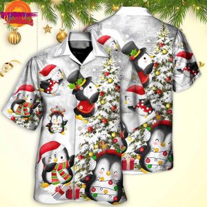 Christmas Chilling Penguin Family In Love Hawaiian Shirt Style