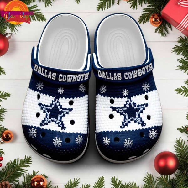 Christmas Dallas Cowboys Knit Effect NFL Crocs Shoes