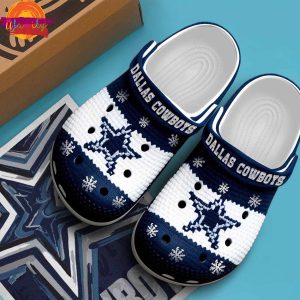 Christmas Dallas Cowboys Knit Effect NFL Crocs Shoes 3