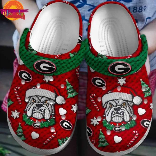 Christmas Georgia Bulldogs Knit Effect NCAA Crocs For Fans