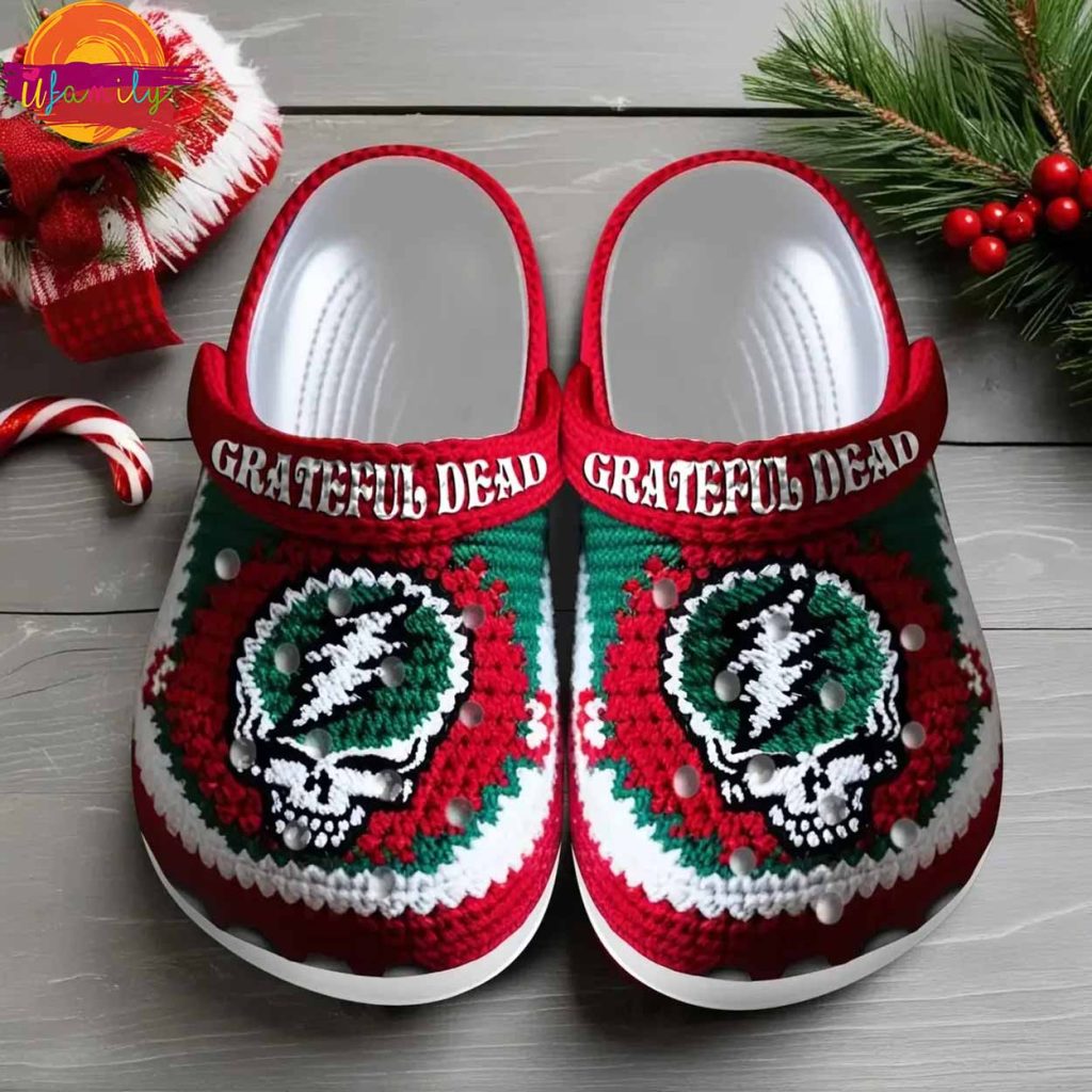 Christmas Grateful Dead Knit Effect Crocs