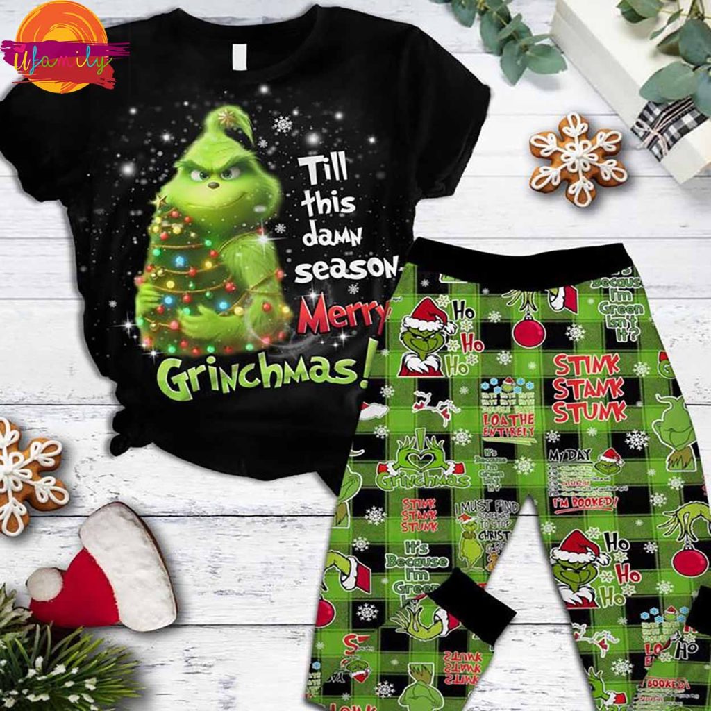 Christmas Grinch HO HO HO T Shirt Family Pajama Set