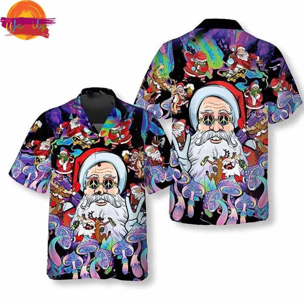 Christmas Hippie Santa Claus Hawaiian Shirt Style