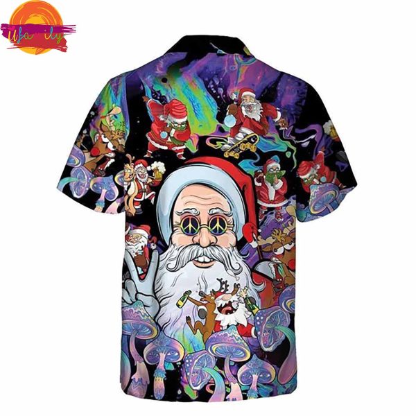 Christmas Hippie Santa Claus Hawaiian Shirt Style