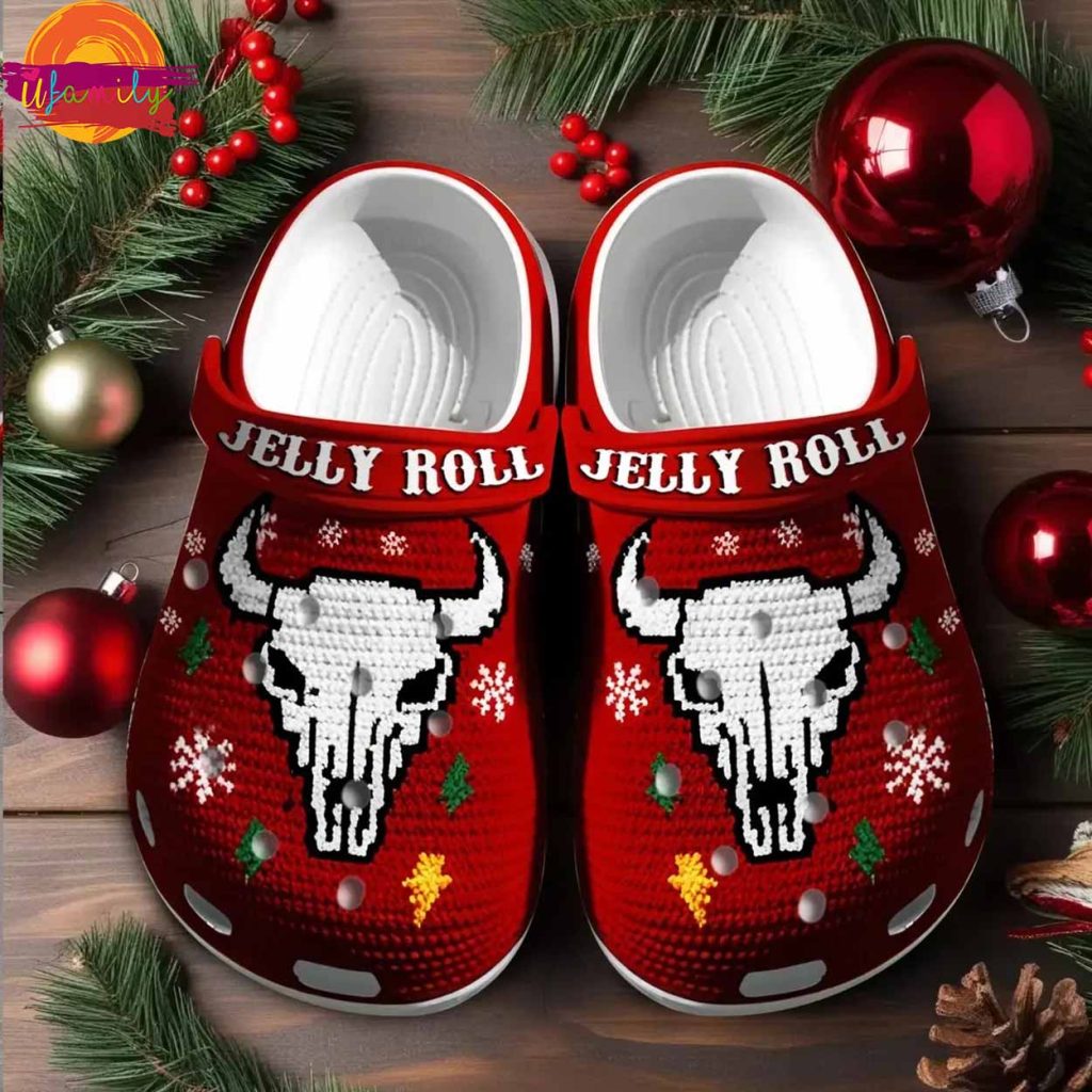 Christmas Jelly Roll Knit Effect Music Crocs