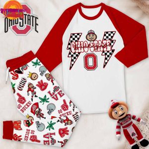 Christmas Ohio State Buckeye Long Sleeve Pajama Set