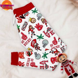 Christmas Ohio State Buckeye Long Sleeve Pajama Set 3