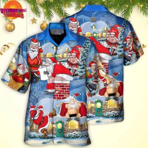 Christmas Rebellious Santa Claus Drunk Beer Troll Xmas Funny Hawaiian Shirt Style