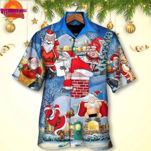 Christmas Rebellious Santa Claus Drunk Beer Troll Xmas Funny Hawaiian Shirt Style 3