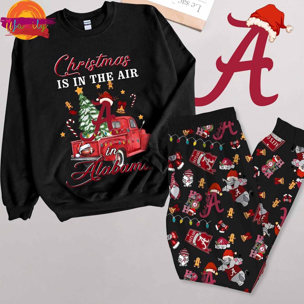 Christmas in the Air in Alabama Crimson Tide Long Sleeve Pajama Set