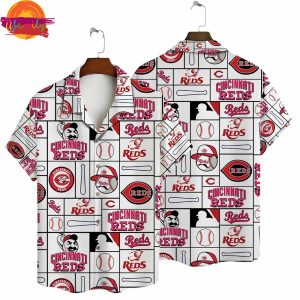 Cincinnati Reds Baseball Icons Hawaiian Shirt Back