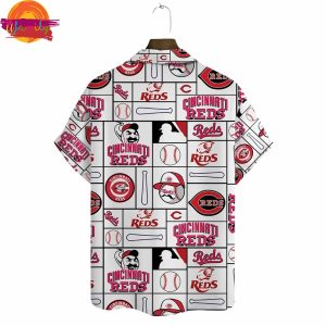 Cincinnati Reds Baseball Icons Hawaiian Shirt Back