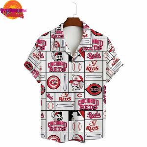 Cincinnati Reds Baseball Icons Hawaiian Shirt Back 3