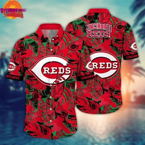 Cincinnati Reds Bold Tropics Baseball Hawaiian Shirt