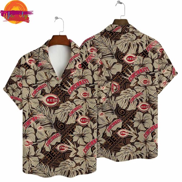 Cincinnati Reds Island Leaves Hawaiian Shirt Style