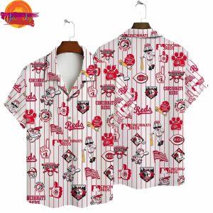 Cincinnati Reds Pinstripe Fun Hawaiian Shirt Style