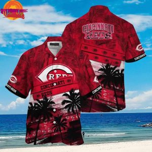 Cincinnati Reds Sunset Palms Hawaiian Shirt Style