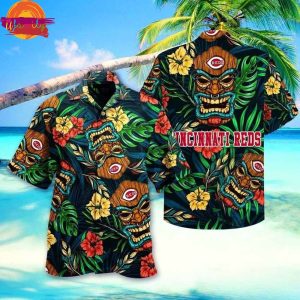 Cincinnati Reds Tiki Vibes Hawaiian Shirt Style