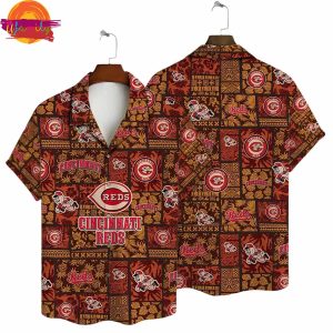 Cincinnati Reds Tribal Patchwork Hawaiian Shirt Style