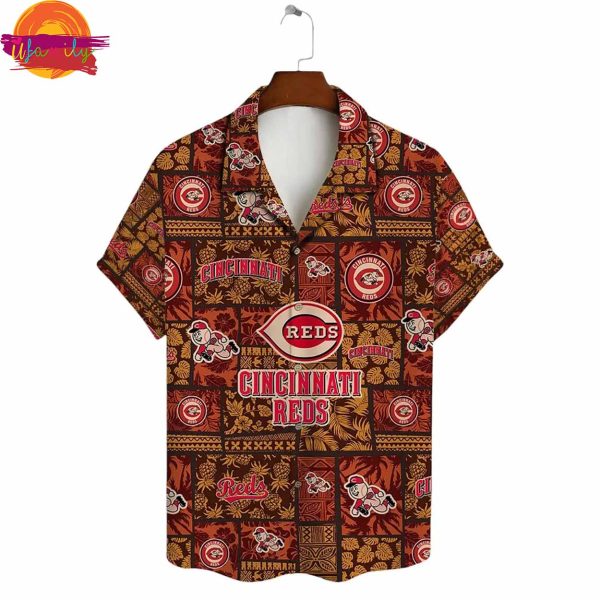 Cincinnati Reds Tribal Patchwork Hawaiian Shirt Style