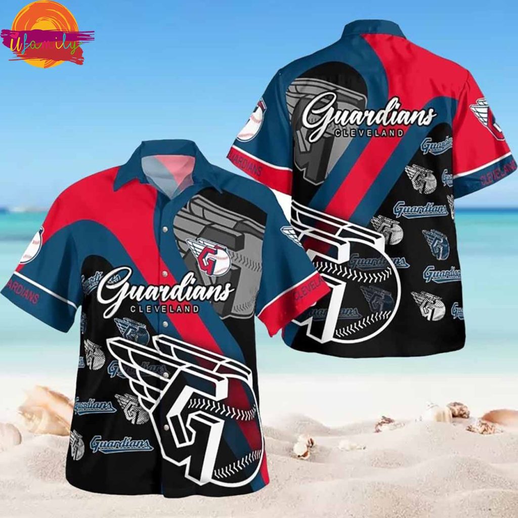 Cleveland Guardians Logo Blue Printed Hawaiian Shirt Style