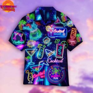 Cocktail Night Neon Hawaiian Shirt Style 1