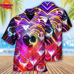 Cocktail Party Romantic Sweet Heart Neon Light Hawaiian Shirt Style 1